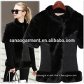 2015 European style women's thickening warm short sleeves imitation fur coat